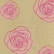 Pink Roses Kraft Paper