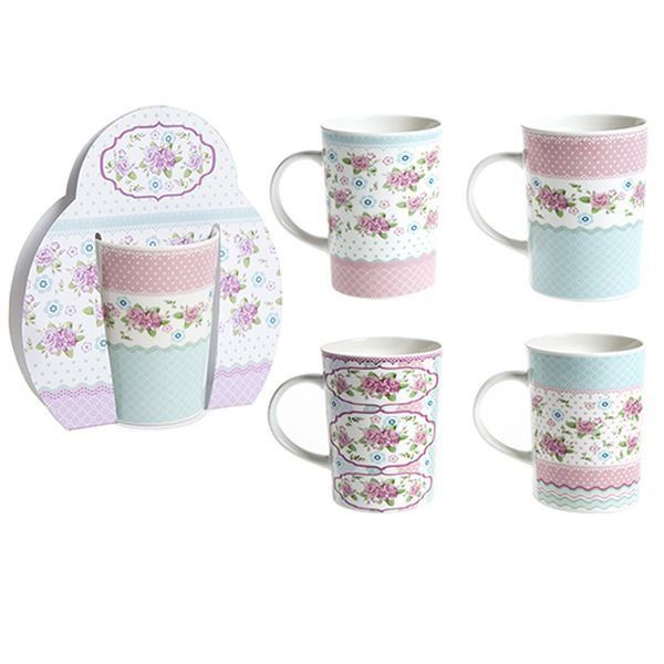 Pretty Pastel Flowers Design Stoneware  Mug  in 4 assorted designs