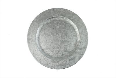 Embossed Silver Charger Plate