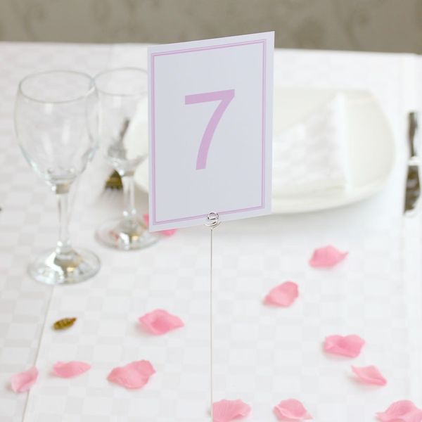 Plain Pink Border Table Number