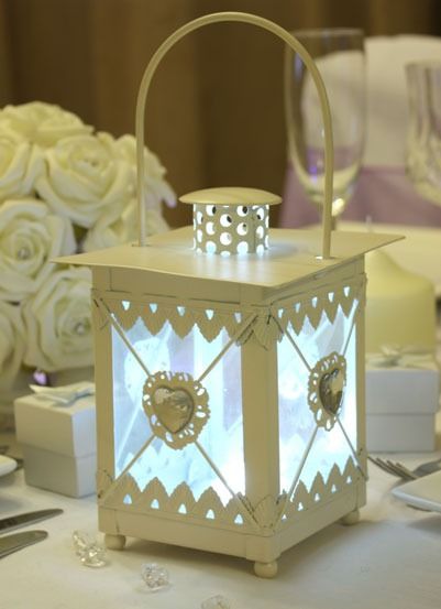 Cream Heart Table Lantern
