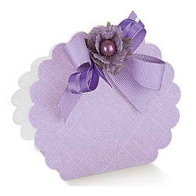 Lilac Scalloped Favour Box