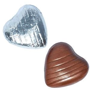 Silver Foil Chocolate Hearts