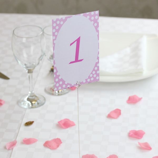 Pink Polka Dot Table Numbers
