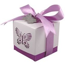 Purple Butterfly Favour Box