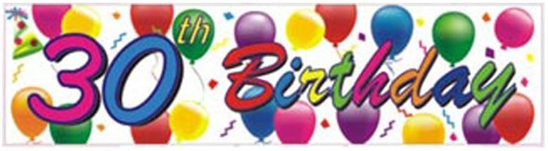 30th Birthday Balloons Banner