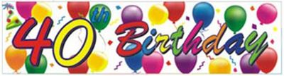 40th Birthday Balloons Banner