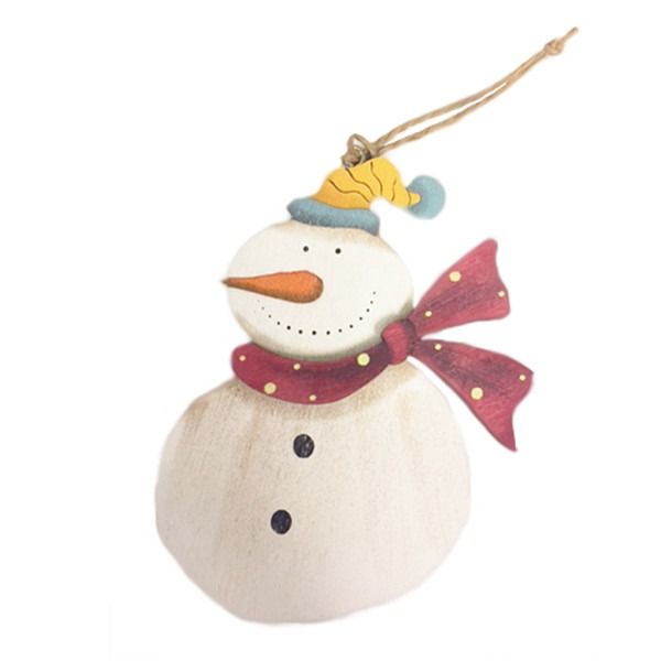 Wooden Snowman Hanging Decoration 12.5cm x 8.5cm ideal for personalisation