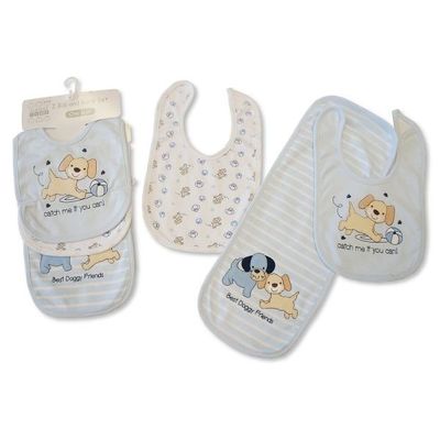 Catch Me If You Can - 2 Bib And Burp Set - Sky Blue