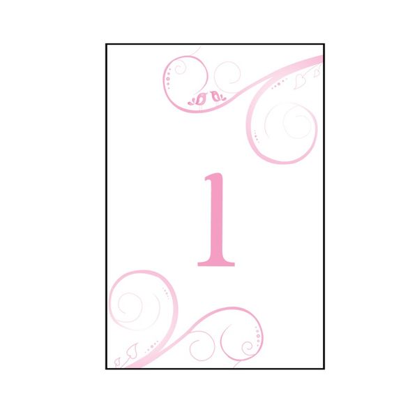 1 Pink Love Birds Table number