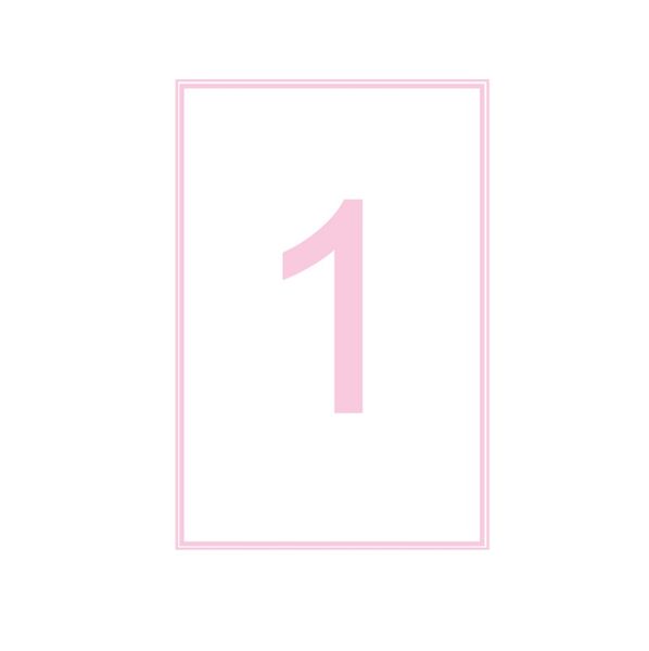 1 Plain Pink Table Number