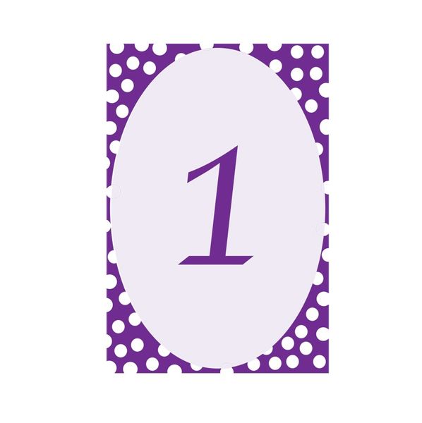 1 Purple Table Number