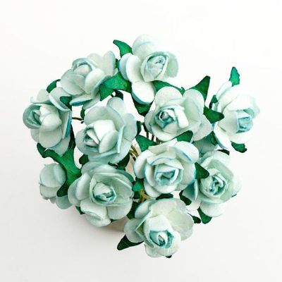 Paper Tea Rose Pale Blue  (144 Pack)