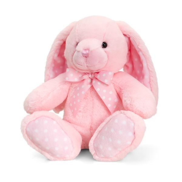 25cm Baby Spotty Rabbit - Pink By Keel Toys
