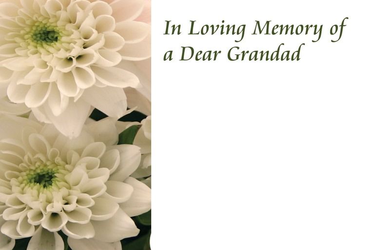 In Loving Memory of a  Grandad Sympathy Card