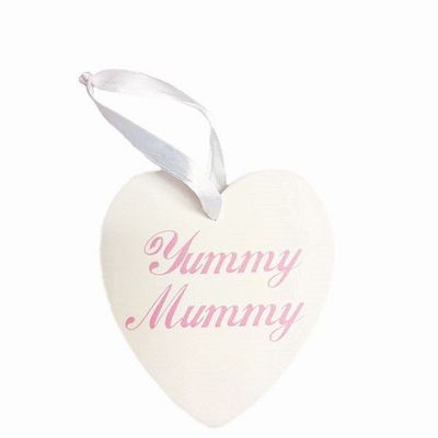 Exclusive to Angel Yummy Mummy - wooden hanging heart - Pink
