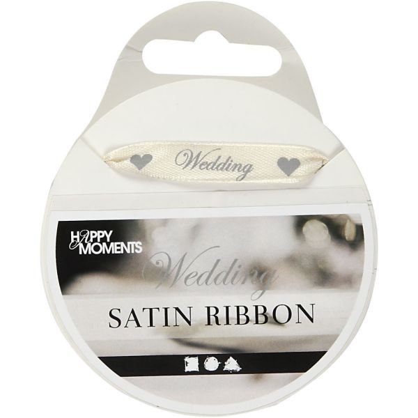 Satin Ribbon. W: 10 Mm. 8 M. Off-white