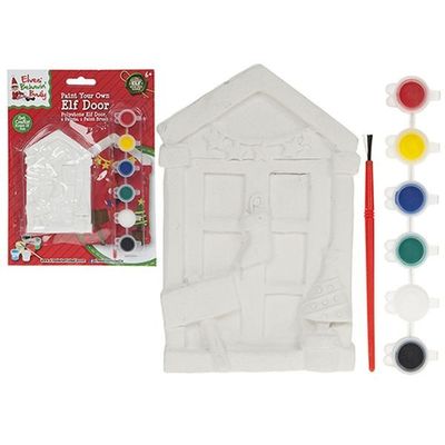 4 Inch Paint Your Own Mini Pelmet  Elf Door.with 6 Paints  And  Brush   