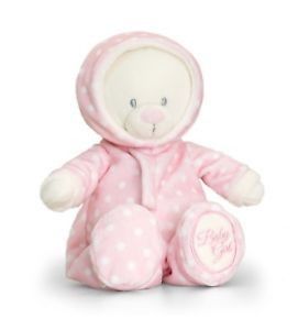 17cm Baby Bear in Romper Pink or Blue