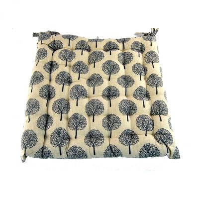 Cream & Charcoal Square Patterned Cushion