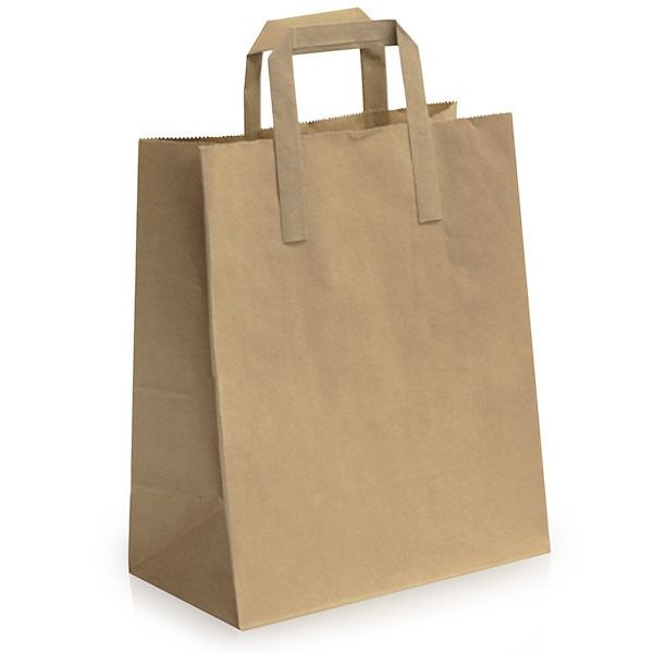 Small Brown Carrier Bags with Handles (25 pk)