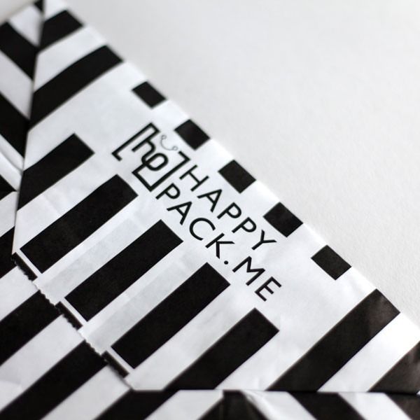 Black Candy Stripe Paper Carrier Bags (25 pk)