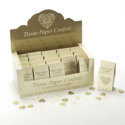 Ivory and Gold Tissue Confetti