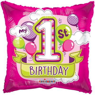 Pink 1st Birthday Balloon