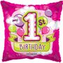 Pink 1st Birthday Balloon