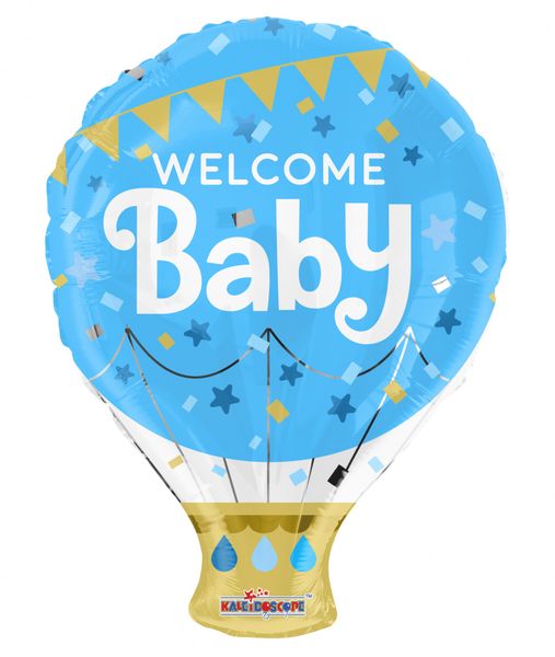 Blue Welcome Baby Hot Air Balloon