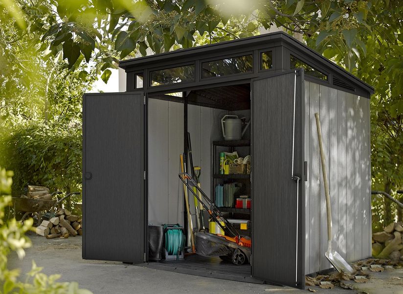keter artisan 7x7 pent shed garden mall