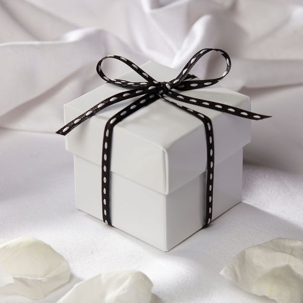 Glossy White Square Favour Box & Lid