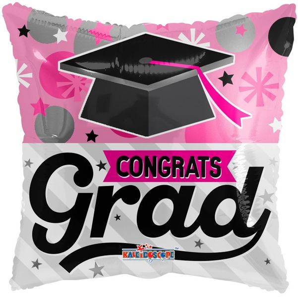 Pink Square Graduation Balloon