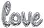 Giant Love Script Silver Balloon