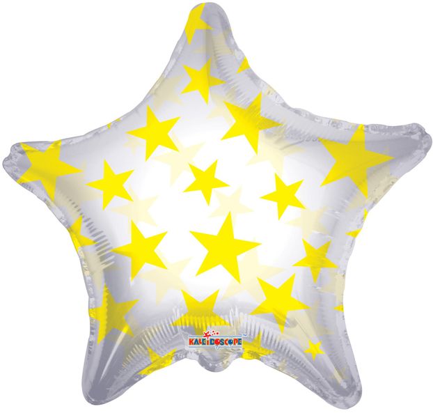 Yellow Patterned Star Balloon (22inch)