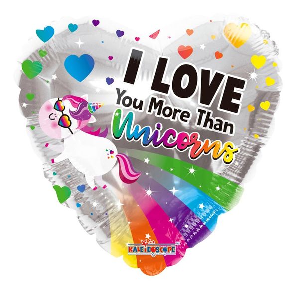 I love you more than unicorns balloon