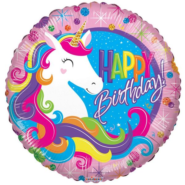 Classic Happy Birthday Unicorn Balloon