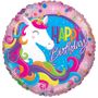 Classic Happy Birthday Unicorn Balloon