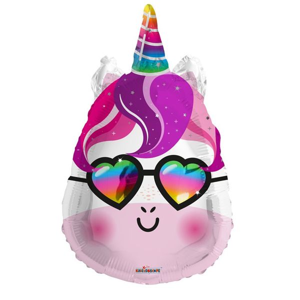 Unicorn Head Balloon With Shades