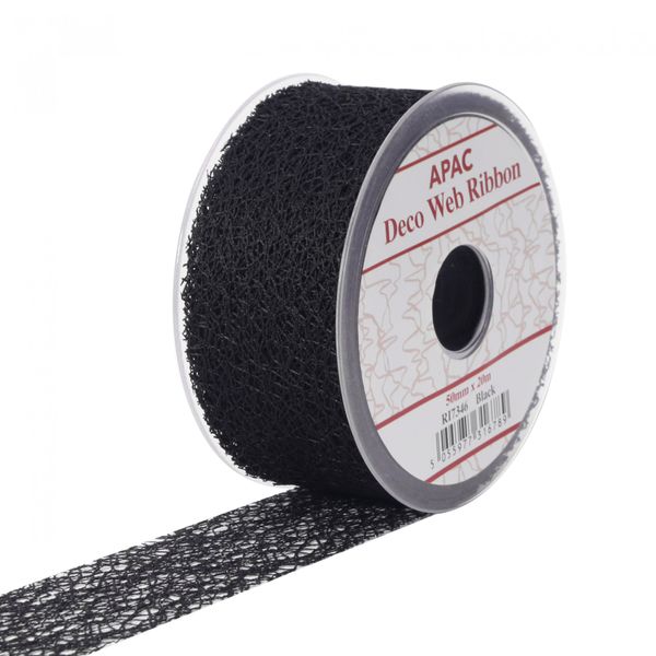 Black Deco Web Ribbon (50mm)