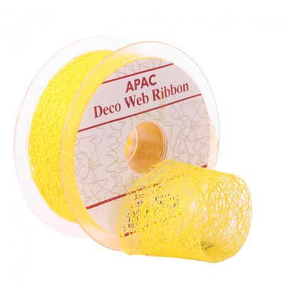 Yellow Deco Web Ribbon (38mm)