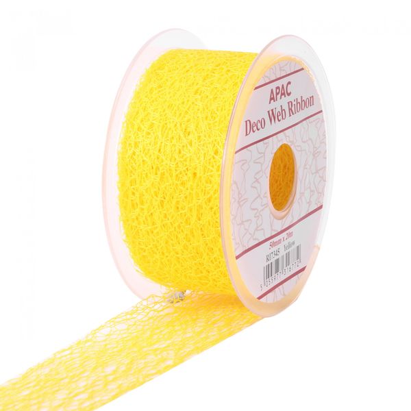 Yellow Deco Web Ribbon (20mm)