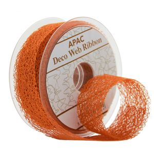 Orange Deco Web Ribbon (38mm)