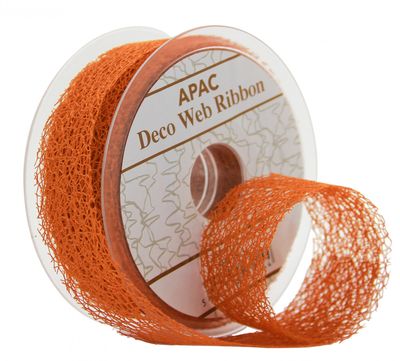 Orange Deco Web Ribbon (38mm)