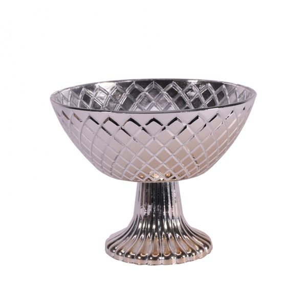 Silver Mercury Pedestal Bowl (11.8cm)