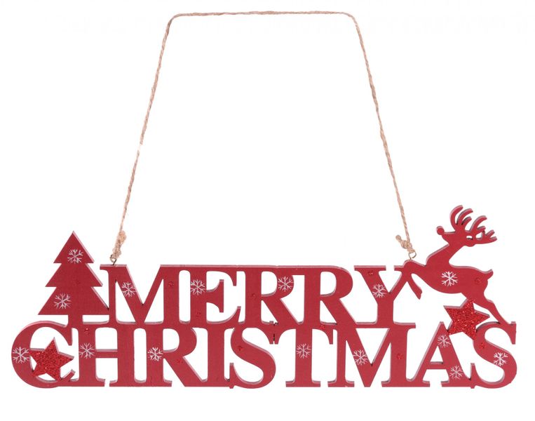 Red Hanging Merry Christmas Sign