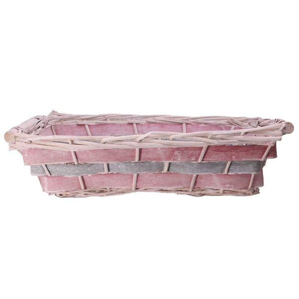 Pink Rectangle Two Tone Tray 43cm