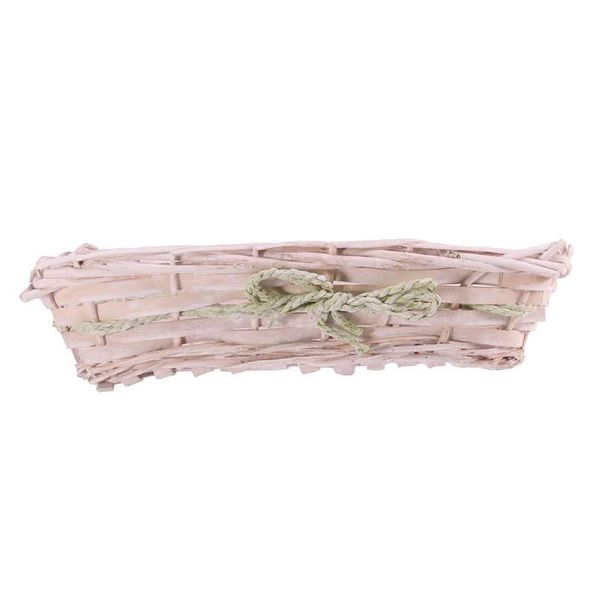 Rectangle Tray With Green Rope 33cm