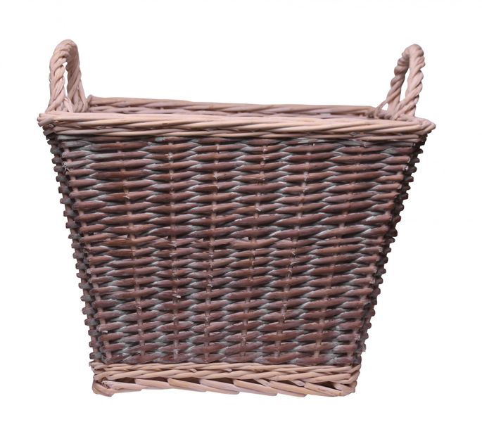 White Wash Square Basket With Ears 45cm