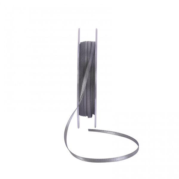 Gunmetal Grey Satin Ribbon 3mm